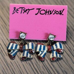 BNWT Betsey Johnson Nautical Sailor Bow Earrings